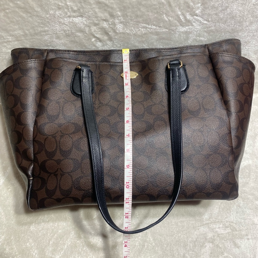 COACH Signature C Diaper Bag | Travel Tote | Brown/Black Accents | Crossbody Bag - Picture 15 of 16